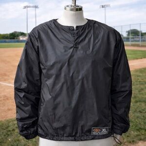 Easton Baseball Mens Team Collection Black Pullover Windbreaker Sz XL Excellent